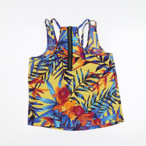 New Look Women’s Multicoloured Tropical Floral Tank Top Size 10