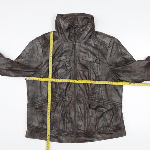 Bianca Unisex Brown Polyester Mid-Length Zip Jacket Size 20