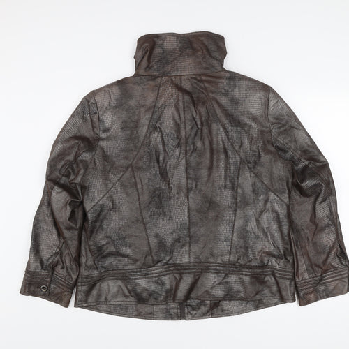 Bianca Unisex Brown Polyester Mid-Length Zip Jacket Size 20