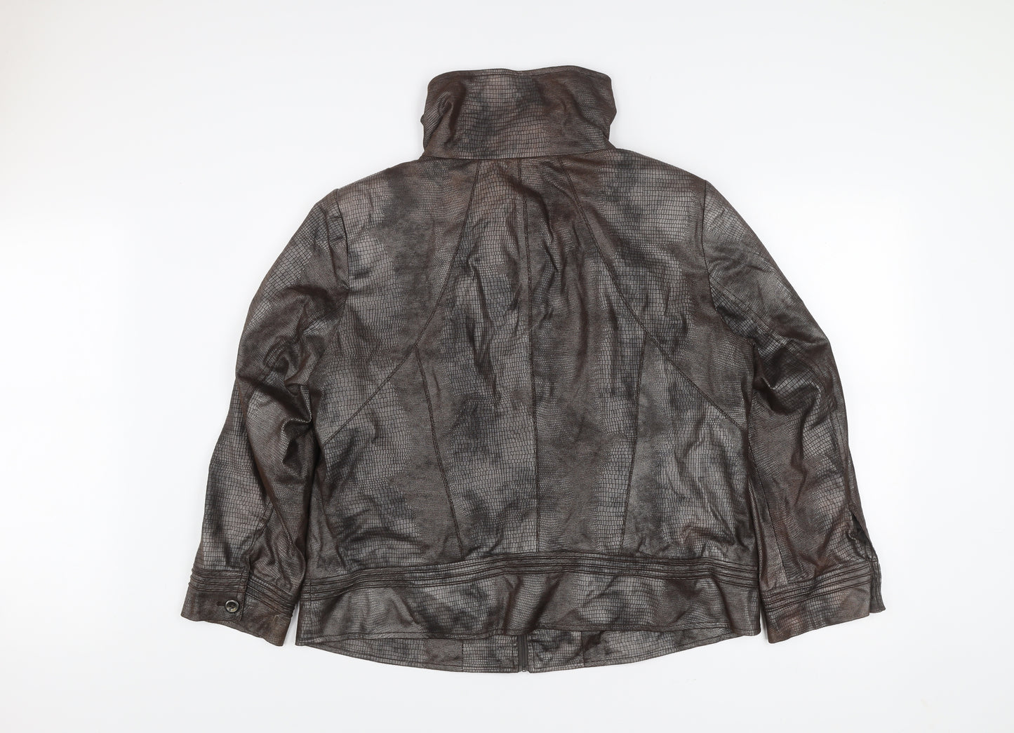 Bianca Unisex Brown Polyester Mid-Length Zip Jacket Size 20