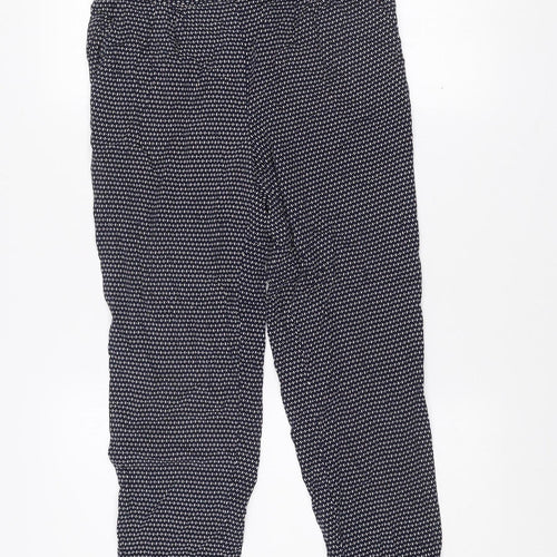 Papaya Women Blue Geometric Viscose Trousers Size 10