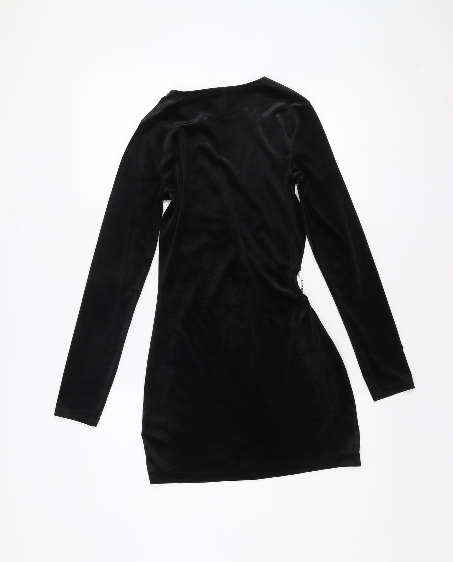 H&M Women’s Black Velvet Sequin Bodycon Mini Dress Size 8