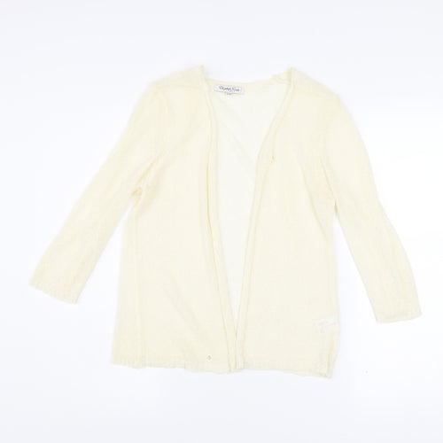 Elizabeth Scott Women’s Ivory Open Knit Cardigan S/M 3/4 Sleeve