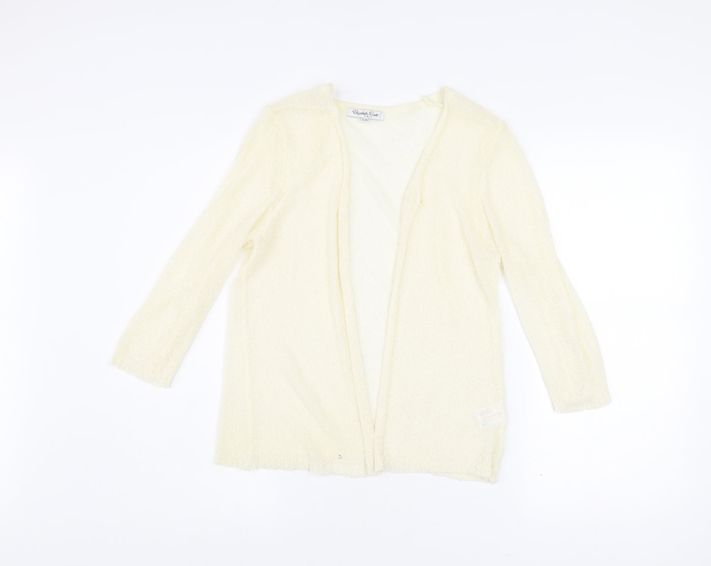 Elizabeth Scott Women’s Ivory Open Knit Cardigan S/M 3/4 Sleeve
