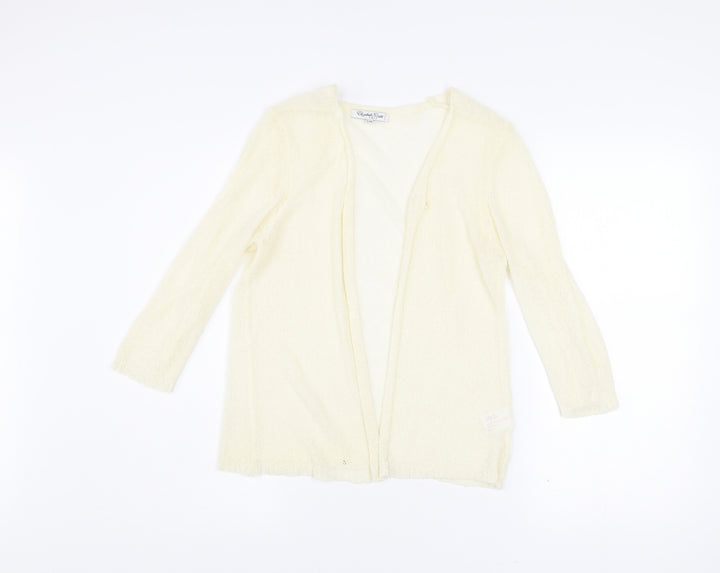 Elizabeth Scott Women’s Ivory Open Knit Cardigan S/M 3/4 Sleeve
