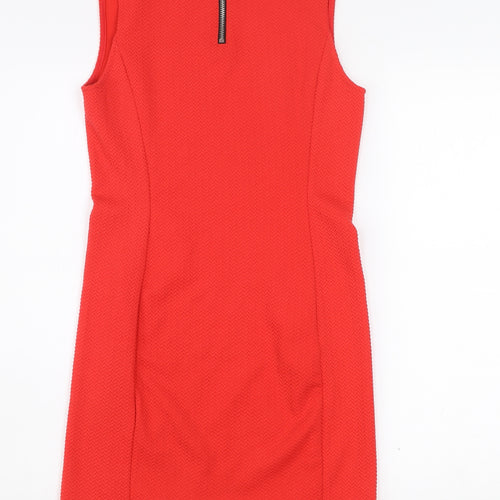 H&M Divided Women's Red Bodycon Knee Length Sleeveless Dress Size 10