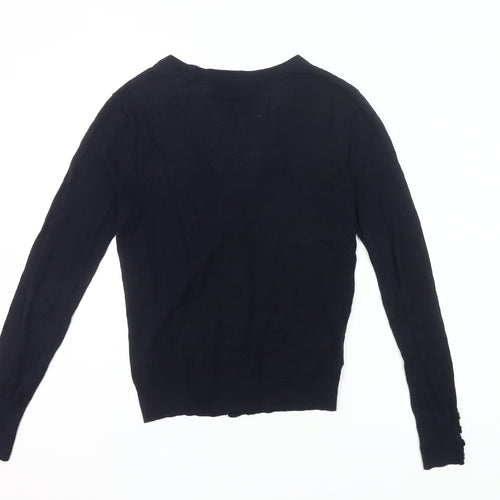 Ann Taylor Loft Womens Blue Cardigan Small V-Neck Knit Cotton Modal