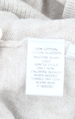 LOFT Women’s Beige Cotton Cardigan Small V-Neck Long Sleeve