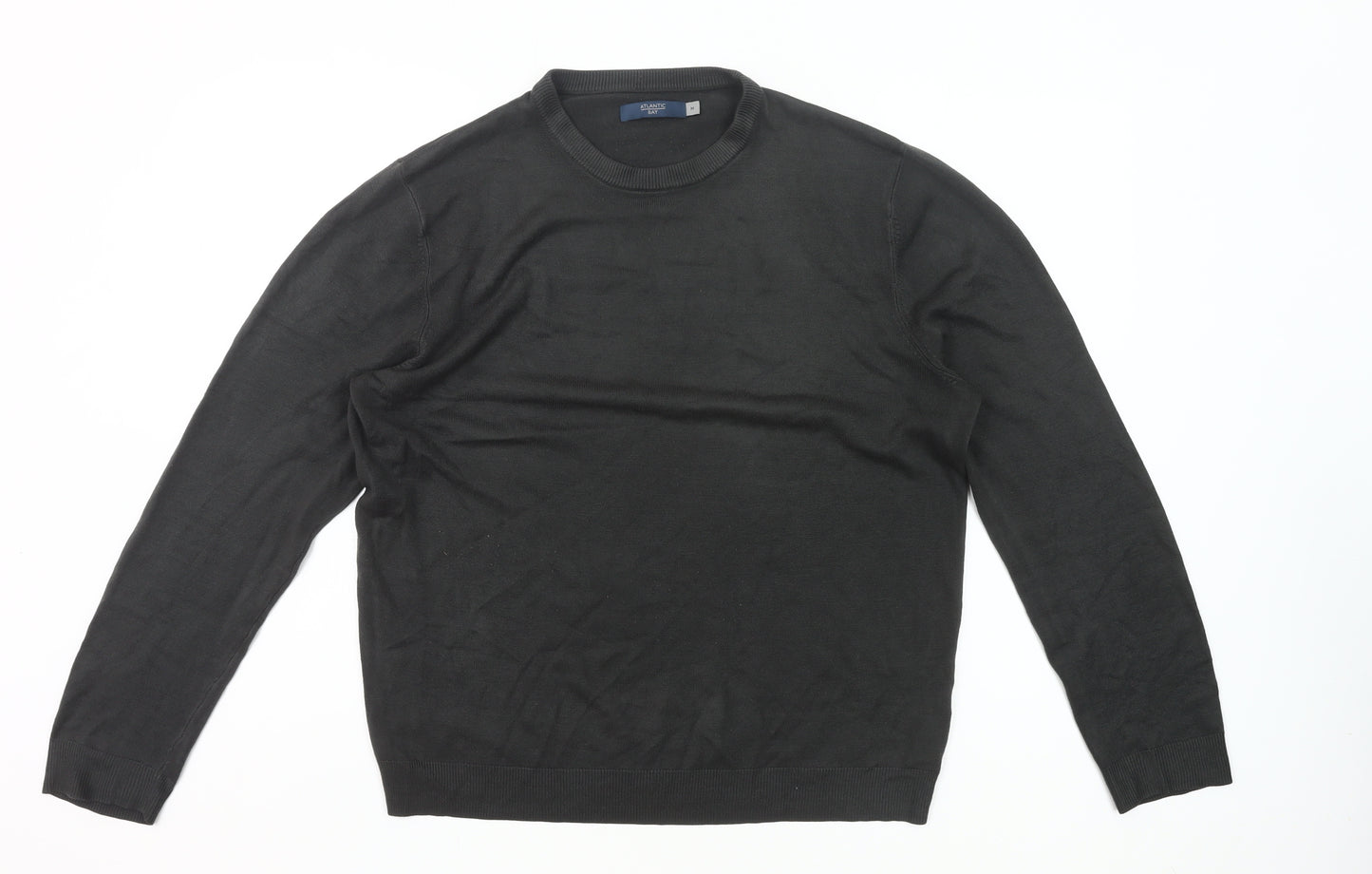 Atlantic Bay Men's Black M Pullover Crew Neck Jumper Acrylic Knit