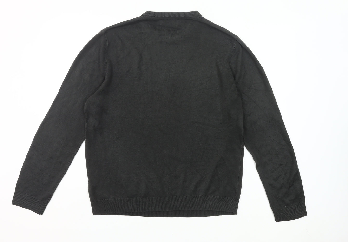 Atlantic Bay Men's Black M Pullover Crew Neck Jumper Acrylic Knit