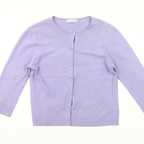 IFW Women’s Purple Wool Angora Blend Cardigan M 3/4 Sleeve