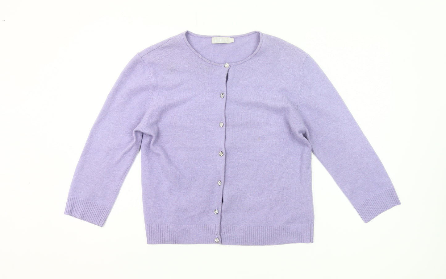 IFW Women’s Purple Wool Angora Blend Cardigan M 3/4 Sleeve