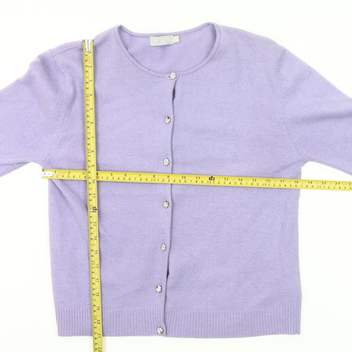IFW Women’s Purple Wool Angora Blend Cardigan M 3/4 Sleeve