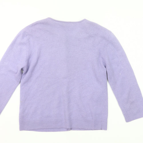 IFW Women’s Purple Wool Angora Blend Cardigan M 3/4 Sleeve