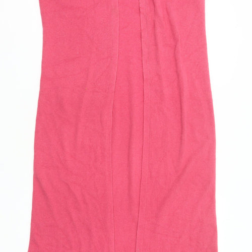 Bellino Women’s Pink Sleeveless Long Cardigan Size 16 Knit V-Neck