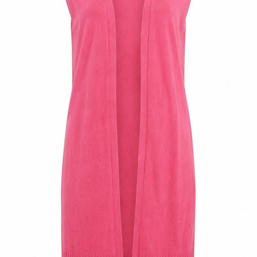Bellino Women’s Pink Sleeveless Long Cardigan Size 16 Knit V-Neck