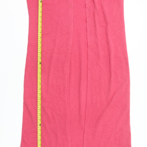 Bellino Women’s Pink Sleeveless Long Cardigan Size 16 Knit V-Neck