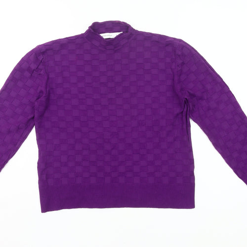 Warehouse Women’s Purple Mock Neck Knit Jumper Size L