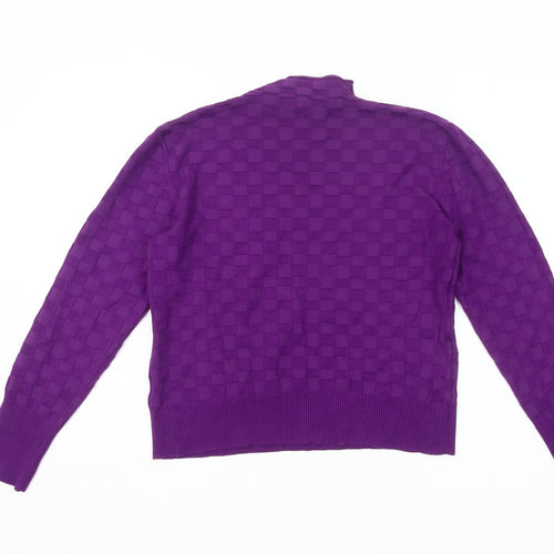 Warehouse Women’s Purple Mock Neck Knit Jumper Size L
