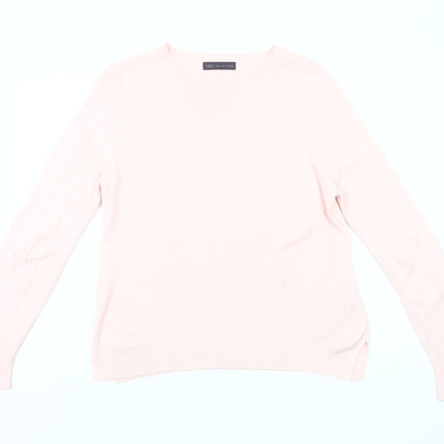 Marks and Spencer Womens Pink Size 14 Crew Neck Acrylic Jumper