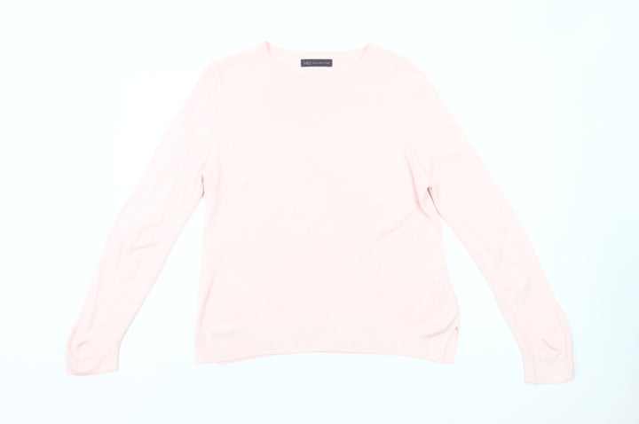 Marks and Spencer Womens Pink Size 14 Crew Neck Acrylic Jumper