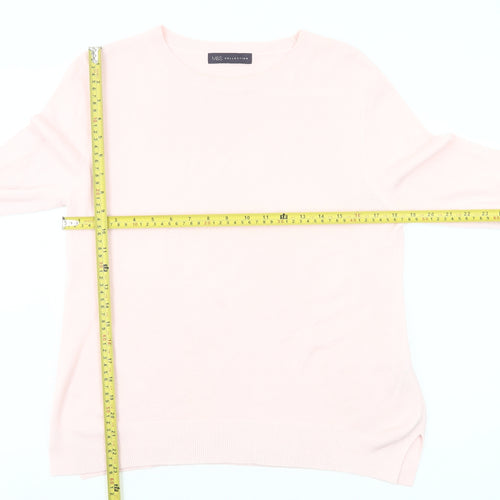 Marks and Spencer Womens Pink Size 14 Crew Neck Acrylic Jumper