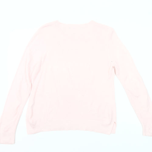 Marks and Spencer Womens Pink Size 14 Crew Neck Acrylic Jumper