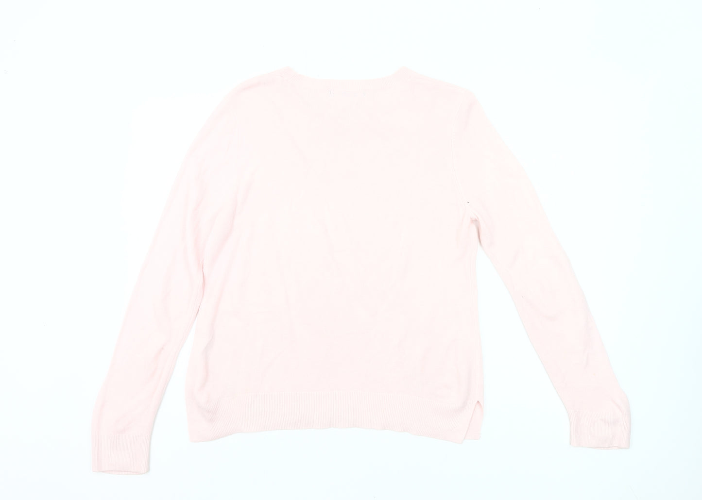 Marks and Spencer Womens Pink Size 14 Crew Neck Acrylic Jumper