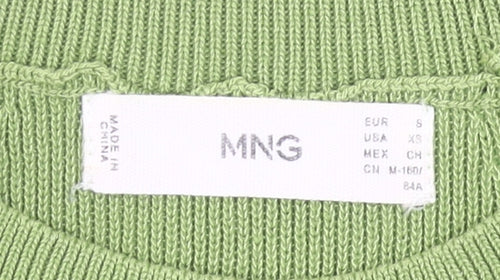 MNG Womens Green Knit High Neck Sleeveless Tank Top Size 8