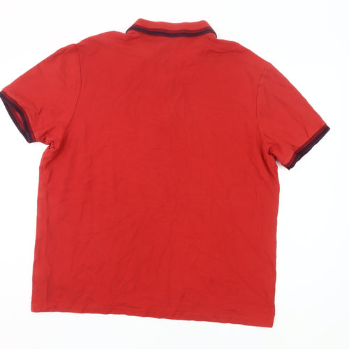 Marks and Spencer Men’s Red 2XL Cotton Polo Shirt Casual