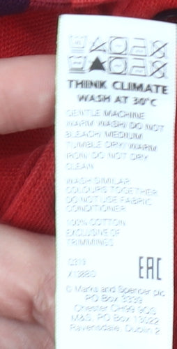 Marks and Spencer Men’s Red 2XL Cotton Polo Shirt Casual
