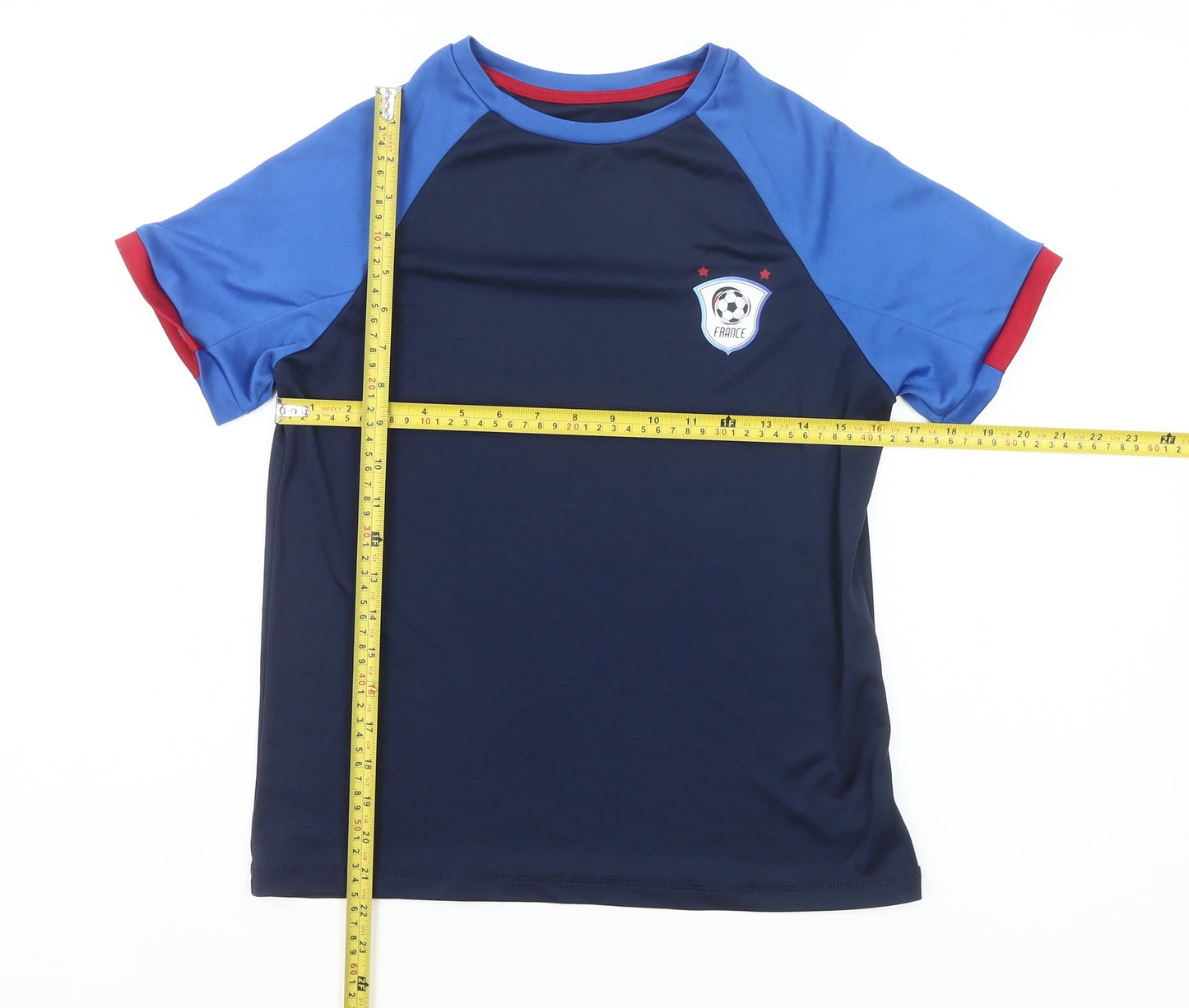 Dunnes Stores Boys Blue France Football T-Shirt 12-13 Years Sports Top