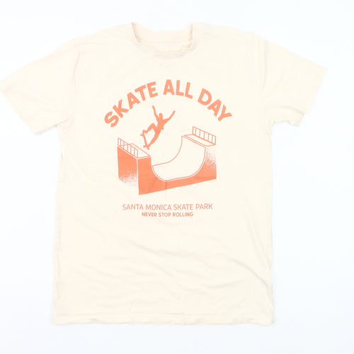 Dunnes Stores Boys Beige Skate Graphic T-Shirt Size L 85cm