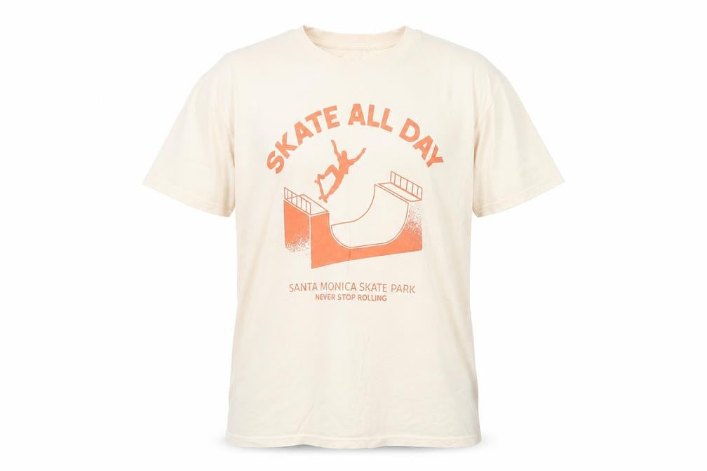 Dunnes Stores Boys Beige Skate Graphic T-Shirt Size L 85cm
