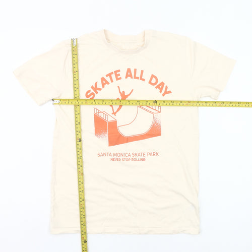 Dunnes Stores Boys Beige Skate Graphic T-Shirt Size L 85cm