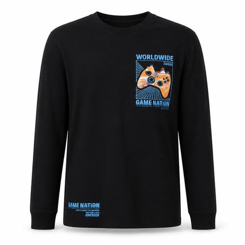 Marks and Spencer Boys Black 12-13 Years Long Sleeve Gaming Pyjama Top