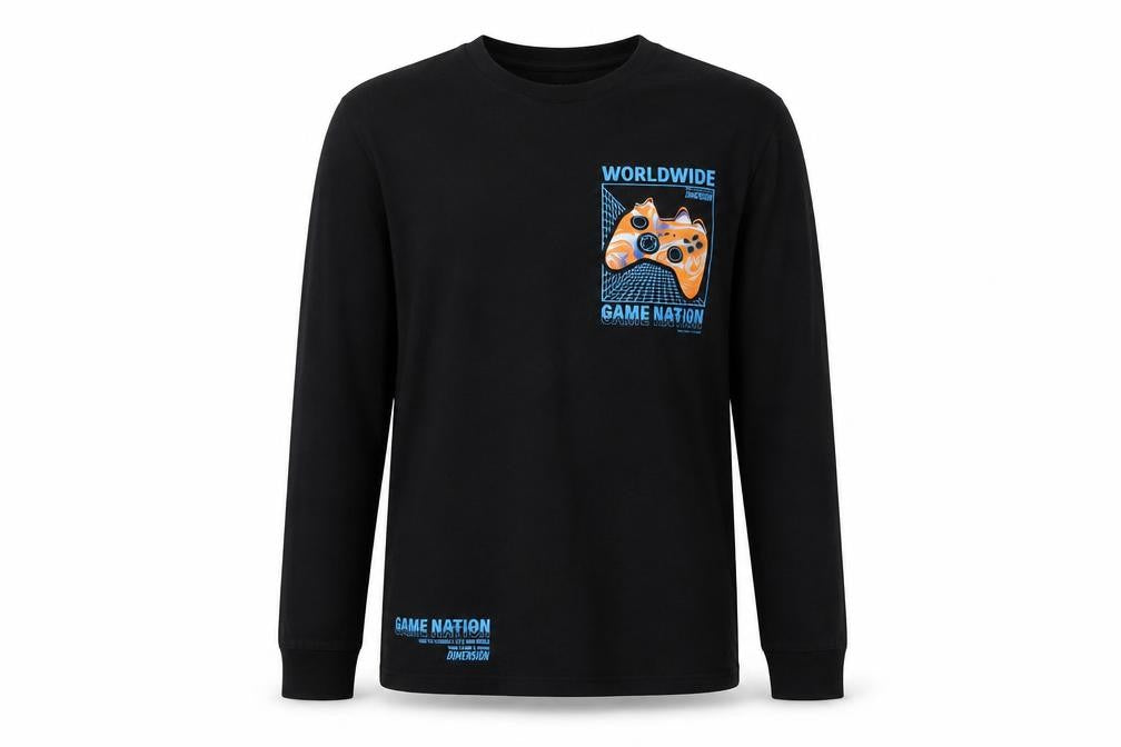 Marks and Spencer Boys Black 12-13 Years Long Sleeve Gaming Pyjama Top