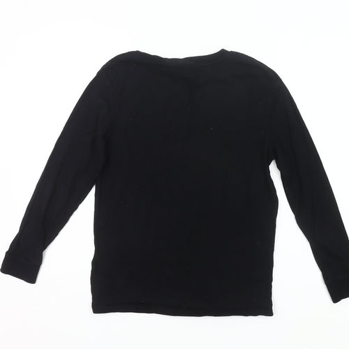 Marks and Spencer Boys Black 12-13 Years Long Sleeve Gaming Pyjama Top