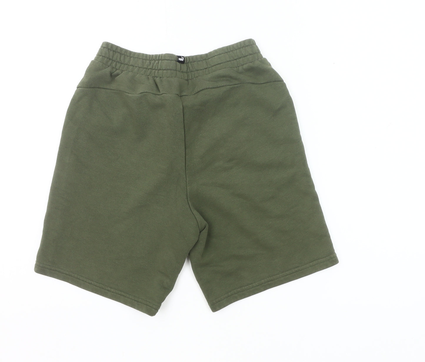 Puma Boys Green Sweat Shorts 11-12 Years Regular Fit Sports Activewear