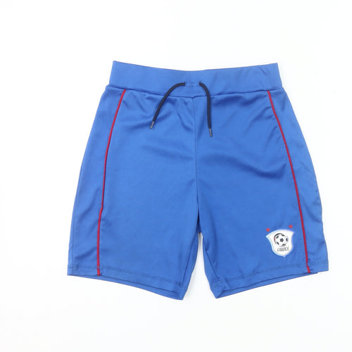 Dunnes Stores Boys Blue Athletic Football Shorts L 27in Waist Drawstring
