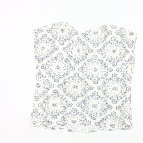 Gap Women Ivory Paisley Print Scoop Neck T-Shirt Size M
