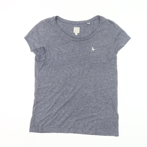 Jack Wills Womens Grey Size 6 Scoop Neck Short Sleeve T-Shirt
