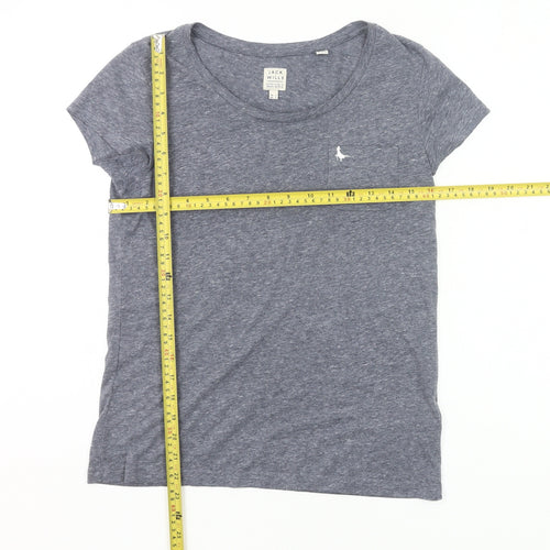 Jack Wills Womens Grey Size 6 Scoop Neck Short Sleeve T-Shirt