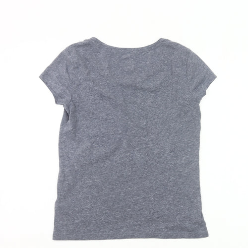Jack Wills Womens Grey Size 6 Scoop Neck Short Sleeve T-Shirt