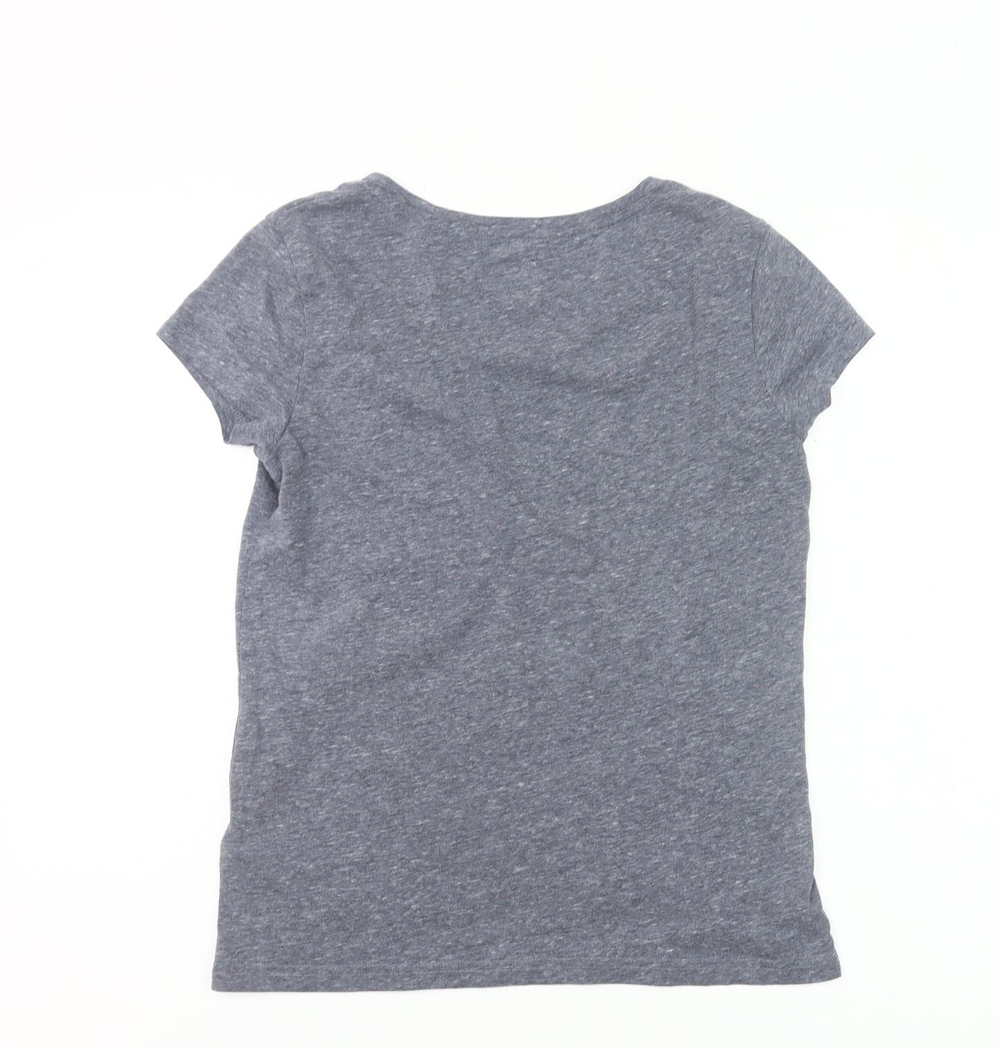 Jack Wills Womens Grey Size 6 Scoop Neck Short Sleeve T-Shirt