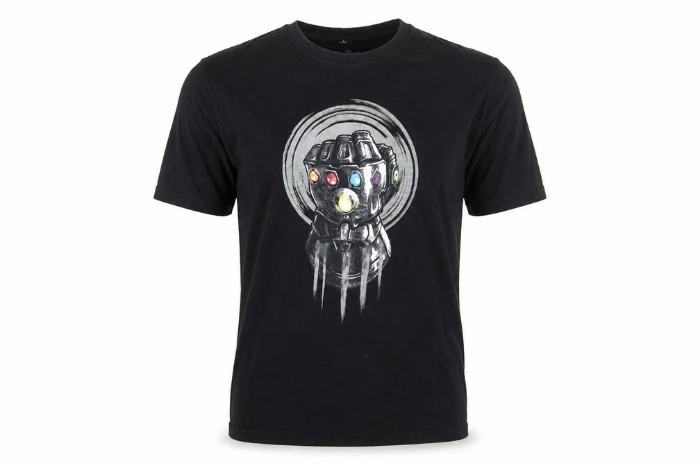Front view of Marvel Avengers Infinity War Men’s Black Small Graphic T-Shirt