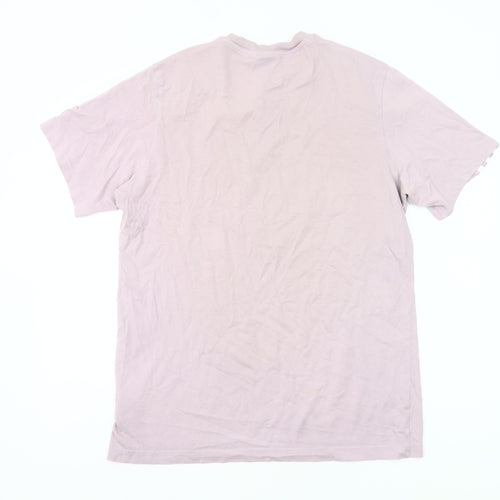 Adidas Womens Pink Cotton T-Shirt UK M Casual Crew Neck Short Sleeve