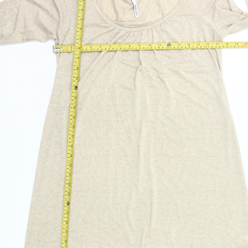 Michael Stars Women’s Beige Shift Dress M Long Sleeve Scoop Neck