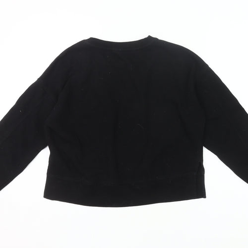 DKNY Women Black Logo Pullover Sweatshirt Size 8 Regular Fit