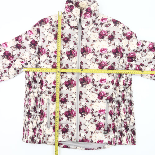 Paco Boutique Womens Multicoloured Floral Puffer Jacket Size 18